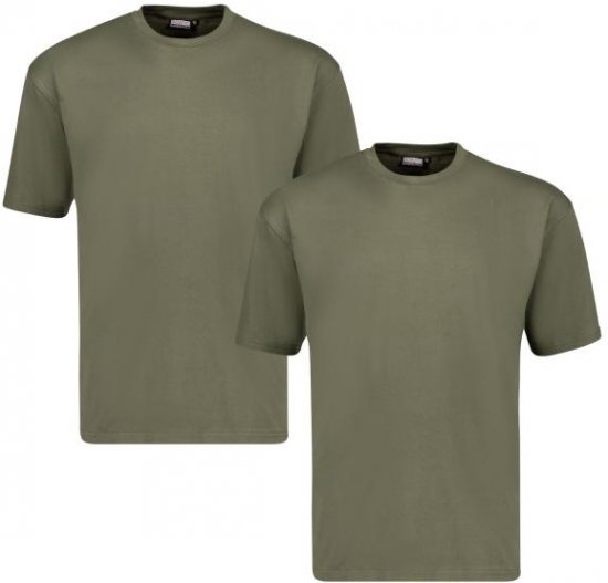 Adamo 129420 Marlon Comfort fit 2-pack T-shirt Olive Green - Marškinėliai - Marškinėliai - 2XL-14XL