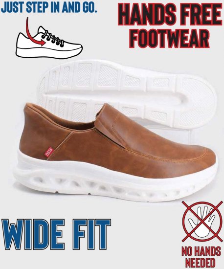 D555 Carlisle 1 D555 Kingsize Hands Free Shoes Dark Tan - Vyriški batai 40-52 - 