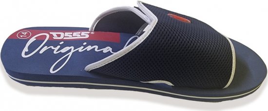 D555 DRAKE Slippers With Velcro Fastening Navy - Vyriški batai 40-52 - 