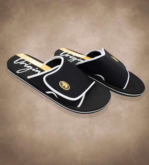 D555 DRAKE Slippers With Velcro Fastening Black - Vyriški batai 40-52 - 