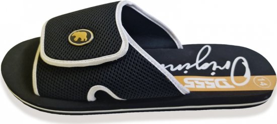 D555 DRAKE Slippers With Velcro Fastening Black - Vyriški batai 40-52 - 