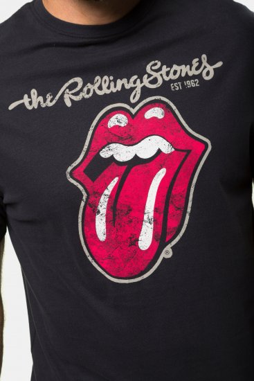 JP1880 Rolling Stones Graphic Band Comfort Fit T-Shirt Black - Marškinėliai - Marškinėliai - 2XL-14XL