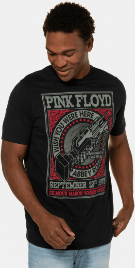 JP1880 Pink Floyd Retro Graphic Comfort Fit Band T-Shirt Black - Marškinėliai - Marškinėliai - 2XL-14XL