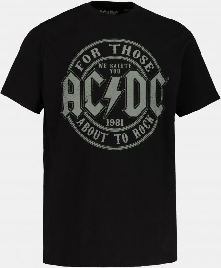 JP1880 AC/DC Graphic Comfort Fit Band T-Shirt Black - Marškinėliai - Marškinėliai - 2XL-14XL