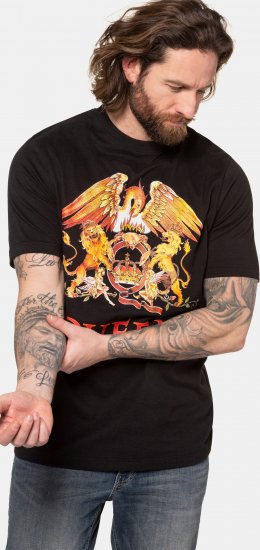 JP1880 Queen Graphic Comfort Fit Band T-Shirt Black - Marškinėliai - Marškinėliai - 2XL-14XL