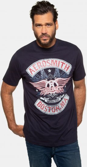 JP1880 Aerosmith Graphic Comfort Fit Band T-Shirt Black - Marškinėliai - Marškinėliai - 2XL-14XL