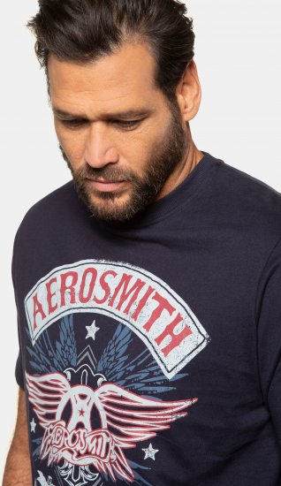 JP1880 Aerosmith Graphic Comfort Fit Band T-Shirt Black - Marškinėliai - Marškinėliai - 2XL-14XL