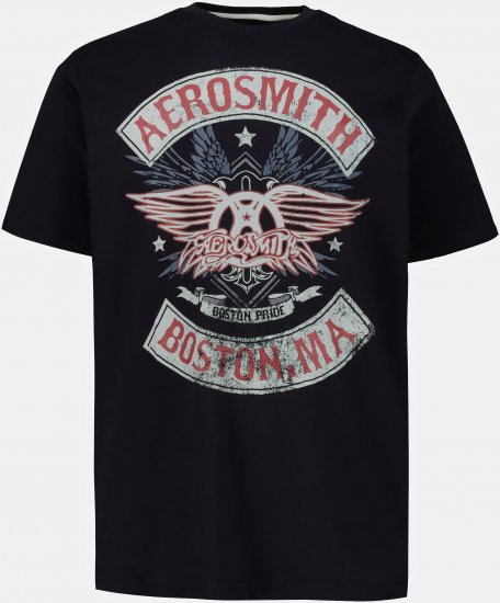 JP1880 Aerosmith Graphic Comfort Fit Band T-Shirt Black - Marškinėliai - Marškinėliai - 2XL-14XL