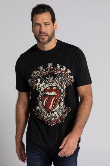 JP1880 Rolling Stones Graphic Comfort Fit Band T-Shirt Black - Marškinėliai - Marškinėliai - 2XL-14XL