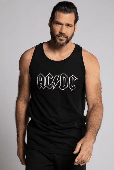 JP1880 AC/DC Graphic Comfort Fit Band Tank Top Black - Marškinėliai - Marškinėliai - 2XL-14XL