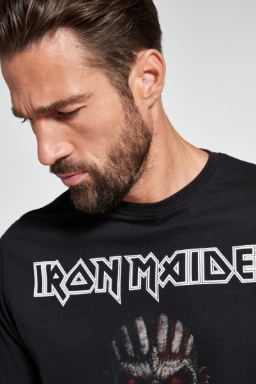 JP1880 Iron Maiden Graphic Band T-Shirt Black - Marškinėliai - Marškinėliai - 2XL-14XL