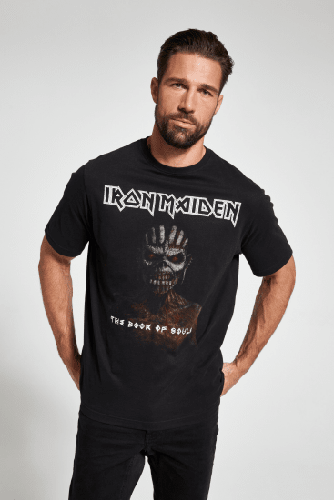 JP1880 Iron Maiden Graphic Band T-Shirt Black - Marškinėliai - Marškinėliai - 2XL-14XL