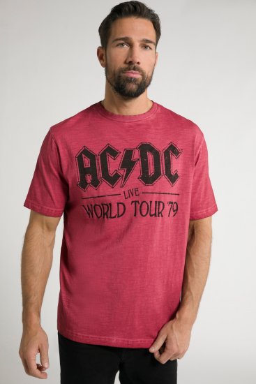 JP1880 AC/DC World Tour Graphic Comfort Fit Band T-Shirt Dark Red - Marškinėliai - Marškinėliai - 2XL-14XL