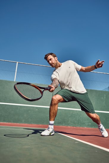JP1880 QuickDry Tennis Shorts Green - Sportiniai drabuziai & outdoor - Dideliu dydziu sportiniai drabuziai vyrams