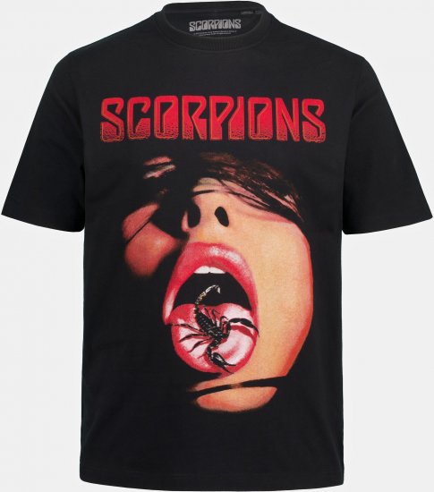 JP1880 Scorpions Graphic Comfort Fit Band T-Shirt Black - Marškinėliai - Marškinėliai - 2XL-14XL
