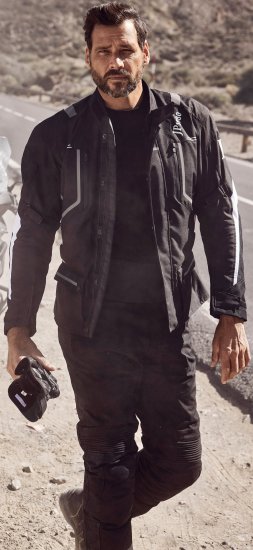 JP1880 Sporty Touring Motorcycle Jacket Black - Motocikliniai drabužiai plius dydžiais - Didelių dydžių motociklininko apranga vyrams