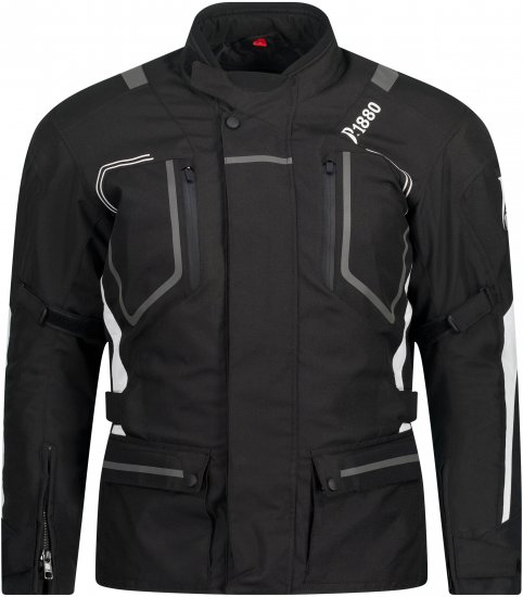 JP1880 Sporty Touring Motorcycle Jacket Black - Motocikliniai drabužiai plius dydžiais - Didelių dydžių motociklininko apranga vyrams