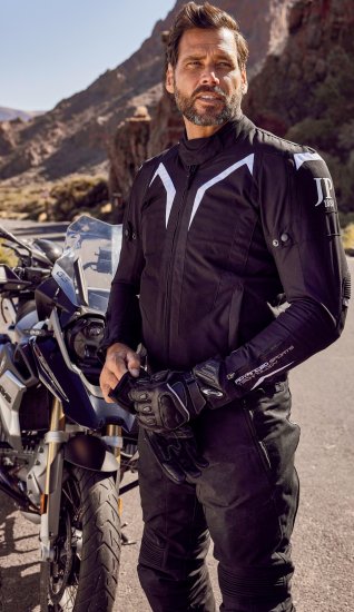 JP1880 3D Mesh Insert Motorcycle Jacket Black - Motocikliniai drabužiai plius dydžiais - Didelių dydžių motociklininko apranga vyrams