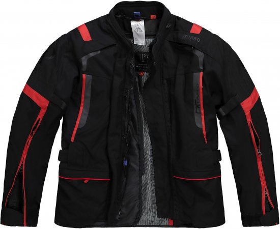 JP1880 Sporty Touring Motorcycle Jacket Black & Red - Motocikliniai drabužiai plius dydžiais - Didelių dydžių motociklininko apranga vyrams
