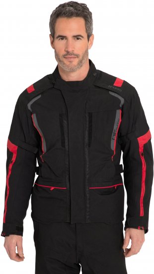 JP1880 Sporty Touring Motorcycle Jacket Black & Red - Motocikliniai drabužiai plius dydžiais - Didelių dydžių motociklininko apranga vyrams