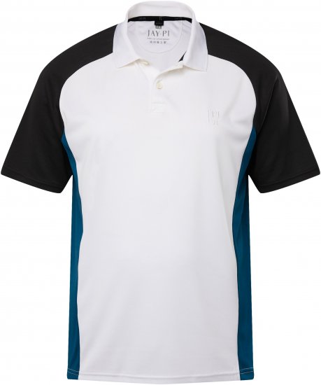 JP1880 FLEXNAMIC® QuickDry Tennis Polo Black-White-Blue - Sportiniai drabuziai & Outdoor - Dideliu dydziu sportiniai drabuziai vyrams