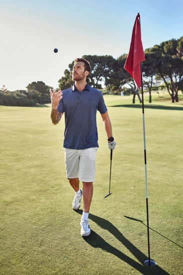 JP1880 Jay-Pi QuickDry Small Print Golf Polo Shirt Navy Blue - Polo marškinėliai - Polo marškinėliai - 2XL-8XL