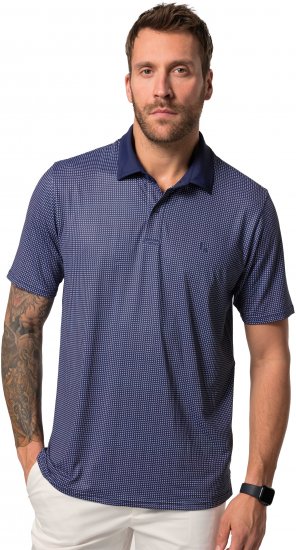 JP1880 Jay-Pi QuickDry Small Print Golf Polo Shirt Navy Blue - Polo marškinėliai - Polo marškinėliai - 2XL-8XL