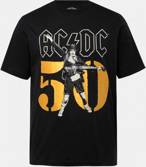 JP1880 AC/DC Graphic Band T-Shirt Black - Marškinėliai - Marškinėliai - 2XL-14XL