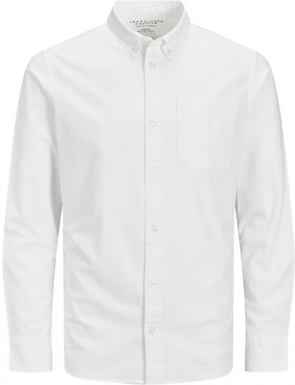 Jack & Jones Brook Oxford Long Sleeve Shirt White - Marškiniai - Marškiniai - 2XL-8XL