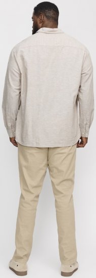 Jack & Jones Breeze Linen Blend Long Sleeve Shirt Crockery - Marškiniai - Marškiniai - 2XL-8XL