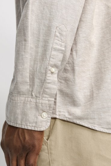 Jack & Jones Breeze Linen Blend Long Sleeve Shirt Crockery - Marškiniai - Marškiniai - 2XL-8XL
