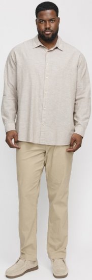Jack & Jones Breeze Linen Blend Long Sleeve Shirt Crockery - Marškiniai - Marškiniai - 2XL-8XL