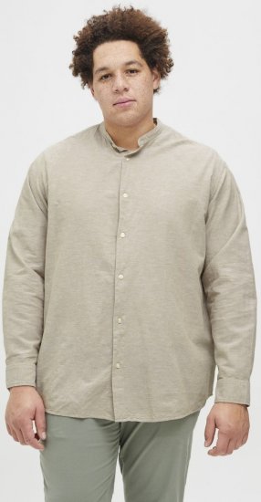 Jack & Jones Breeze Poplin Long Sleeve Shirt Beige - Marškiniai - Marškiniai - 2XL-8XL