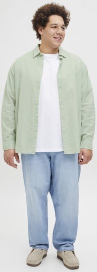 Jack & Jones Breeze Linen Blend Long Sleeve Shirt Iceberg Green - Marškiniai - Marškiniai - 2XL-8XL