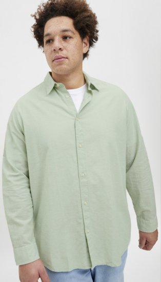Jack & Jones Breeze Linen Blend Long Sleeve Shirt Iceberg Green - Marškiniai - Marškiniai - 2XL-8XL