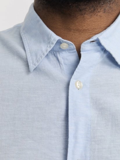 Jack & Jones Breeze Linen Blend Long Sleeve Shirt Chambray Blue - Marškiniai - Marškiniai - 2XL-8XL