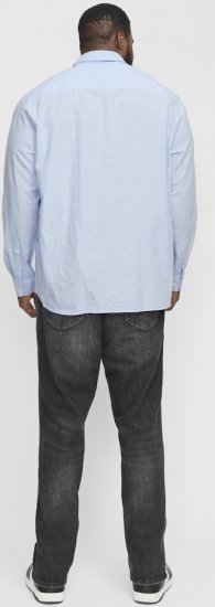 Jack & Jones Breeze Linen Blend Long Sleeve Shirt Chambray Blue - Marškiniai - Marškiniai - 2XL-8XL