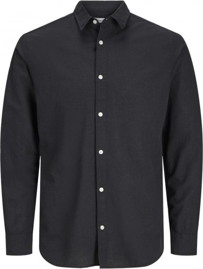 Jack & Jones Breeze Linen Blend Long Sleeve Shirt Black - Marškiniai - Marškiniai - 2XL-8XL