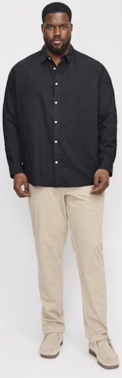 Jack & Jones Breeze Linen Blend Long Sleeve Shirt Black - Marškiniai - Marškiniai - 2XL-8XL