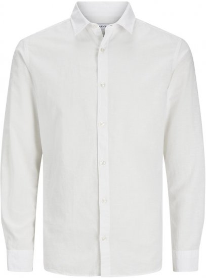 Jack & Jones Breeze Linen Blend Long Sleeve Shirt White - Marškiniai - Marškiniai - 2XL-8XL