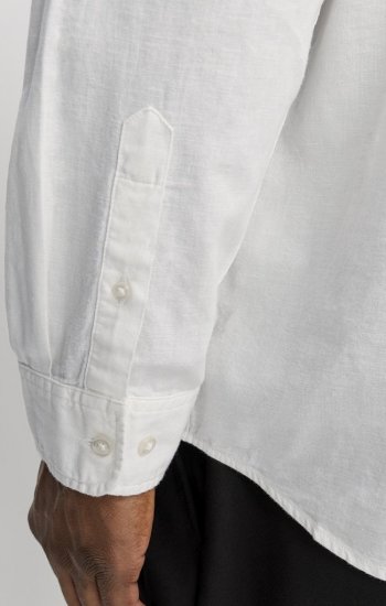 Jack & Jones Breeze Linen Blend Long Sleeve Shirt White - Marškiniai - Marškiniai - 2XL-8XL