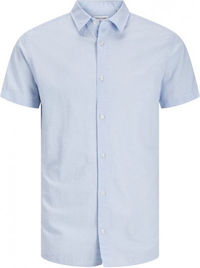 Jack & Jones Breeze Linen Blend Short Sleeve Shirt Chambray Blue - Marškiniai - Marškiniai - 2XL-8XL