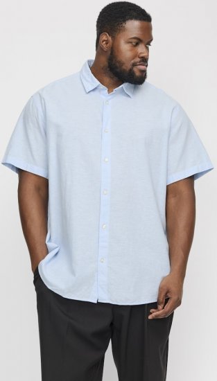 Jack & Jones Breeze Linen Blend Short Sleeve Shirt Chambray Blue - Marškiniai - Marškiniai - 2XL-8XL