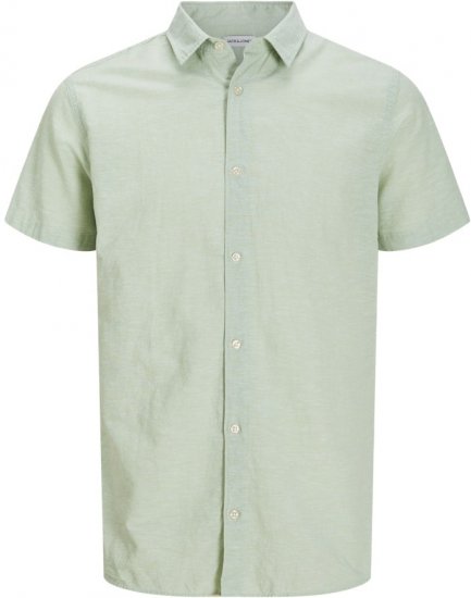 Jack & Jones Breeze Linen Blend Short Sleeve Shirt Iceberg Green - Marškiniai - Marškiniai - 2XL-8XL