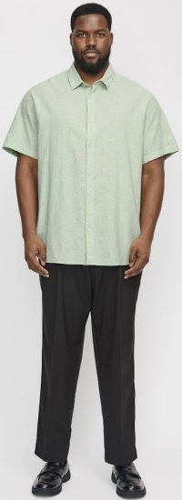 Jack & Jones Breeze Linen Blend Short Sleeve Shirt Iceberg Green - Marškiniai - Marškiniai - 2XL-8XL