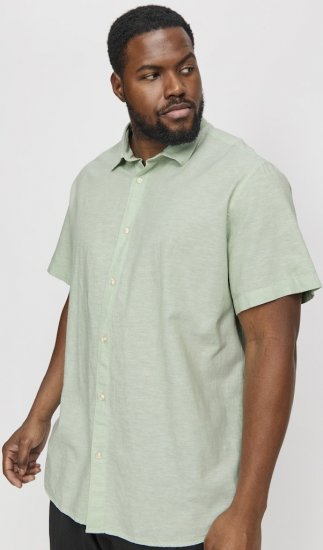 Jack & Jones Breeze Linen Blend Short Sleeve Shirt Iceberg Green - Marškiniai - Marškiniai - 2XL-8XL