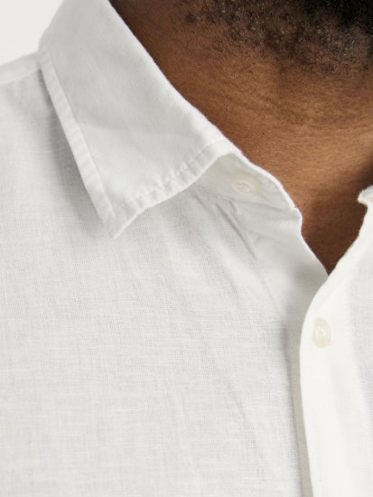 Jack & Jones Breeze Linen Blend Short Sleeve Shirt White - Marškiniai - Marškiniai - 2XL-8XL