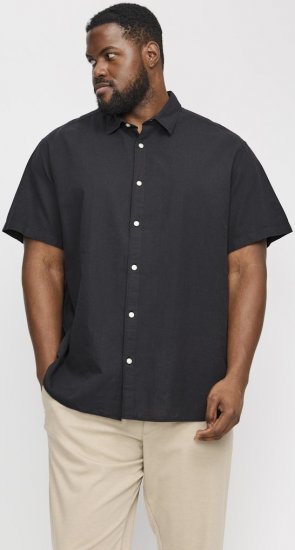 Jack & Jones Breeze Linen Blend Short Sleeve Shirt Black - Marškiniai - Marškiniai - 2XL-8XL
