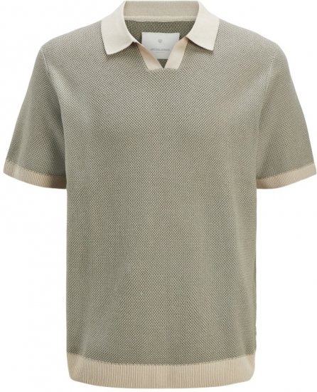 Jack & Jones Ceaston Knit Short Sleeve Sweater Vetiver - Megztiniai ir džemperiai - Megztiniai ir Džemperiai - 2XL-14XL
