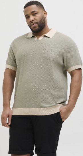 Jack & Jones Ceaston Knit Short Sleeve Sweater Vetiver - Megztiniai ir džemperiai - Megztiniai ir Džemperiai - 2XL-14XL